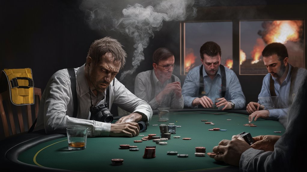 일선 언론인들의 고위험 포커 중독 위기 reporters gambling through work stress