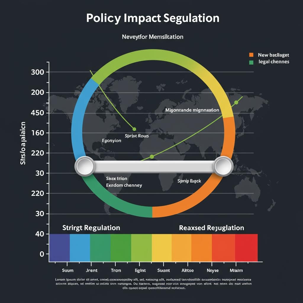 왼쪽은 영국 규제 시장(Malta, Nevada 등 라이선스 아이콘), 오른쪽은 규제 회피 국가 중심의 지하 시장 영향도를 비교한 세계 지도 인포그래픽, 사용자 수 890 vs 970 vs 990으로 시각화